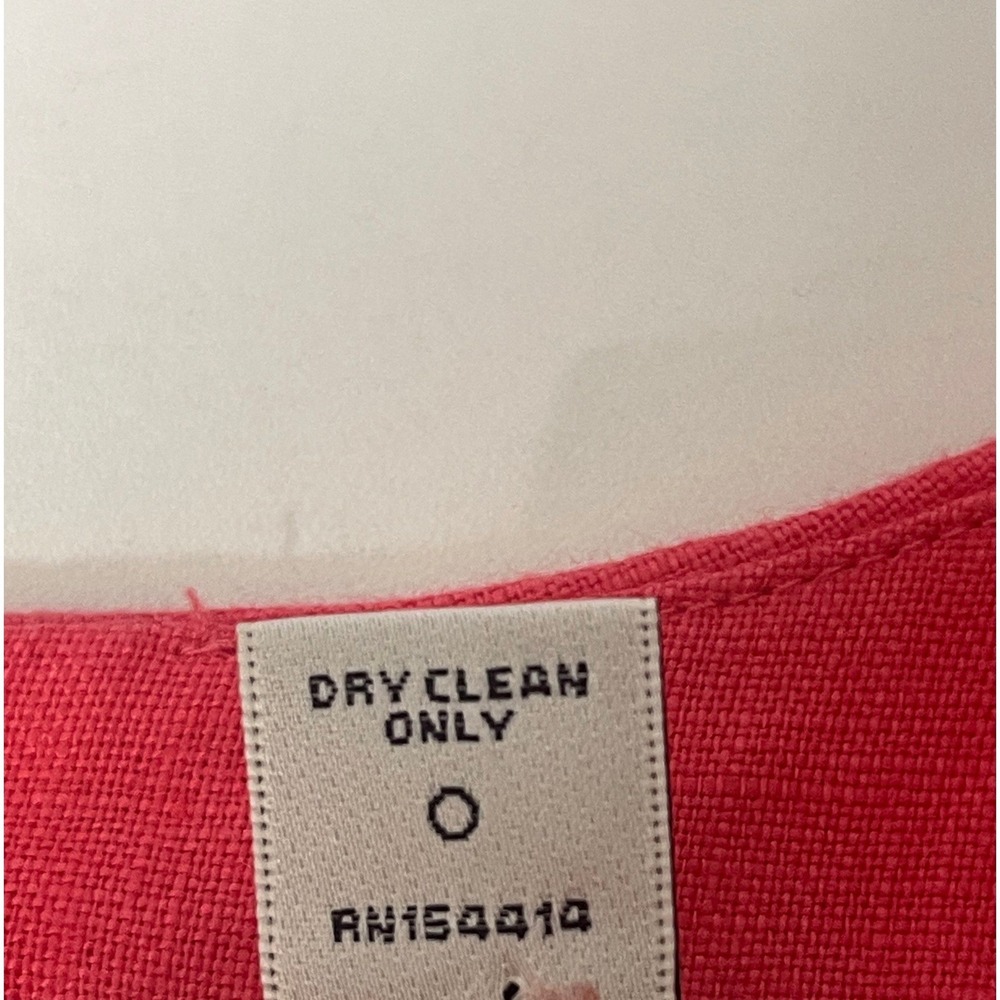 Neiman Marcus Womens Coral Pink 100% Linen Shift Dress Large - Picture 5 of 7